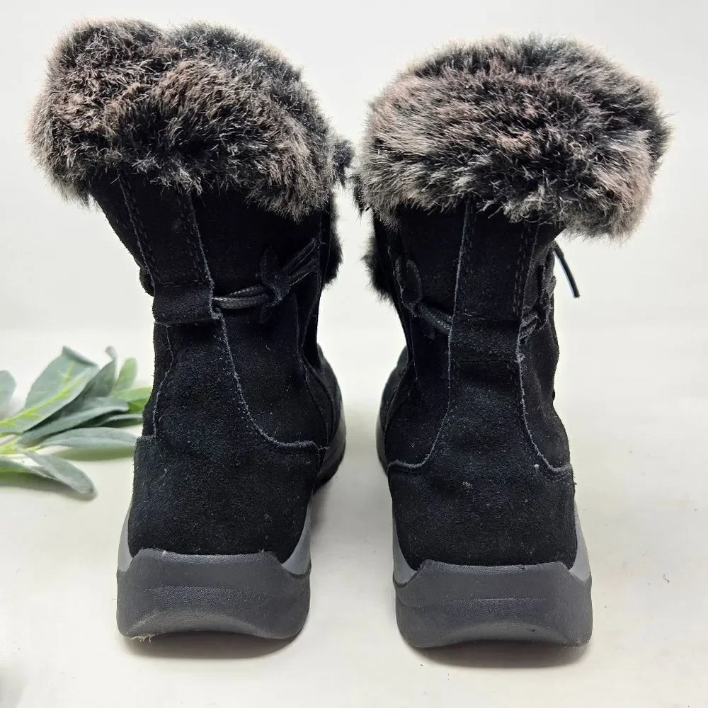 LANDS' END Powder Belle‎ Suede Faux Fur Boots 6.5